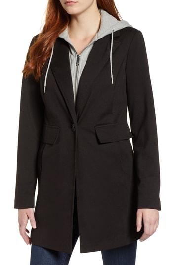 Women's Sam Edelman Sweatshirt Insert Ponte Blazer - Black