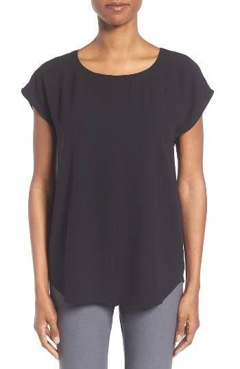 Women's Eileen Fisher Silk Crepe Georgette Top