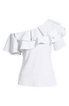 Women's Vince Camuto One-shoulder Ruffle Top, Size - White