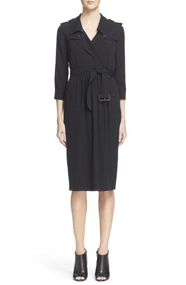 Women's Burberry London 'agatha' Belted Silk Dress