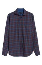 Men's Bugatchi Classic Fit Pinstripe Check Sport Shirt