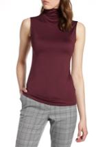 Women's Halogen Mock Neck Shell Top - Burgundy