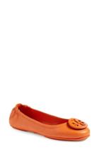 Women's Tory Burch 'minnie' Travel Ballet Flat M - Orange