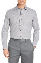 Men's David Donahue Regular Fit Check Sport Shirt - Brown