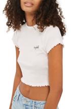 Women's Topshop Babydoll Lettuce Stitch Tee Us (fits Like 0) - Pink
