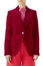 Women's Gucci Stretch Velvet Blazer Us / 38 It - Red