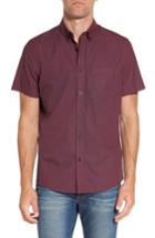 Men's Nordstrom Men's Shop Slim Fit Print Sport Shirt, Size - Red