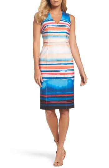 Women's Adrianna Papell Scuba Sheath Dress - Black