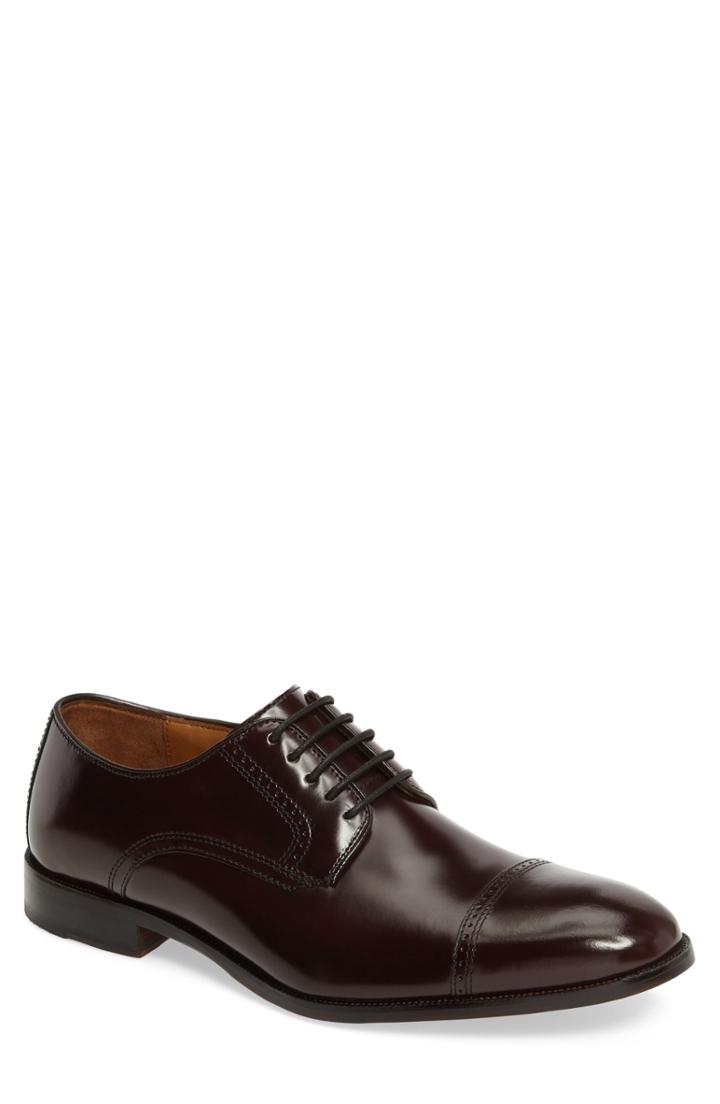 Men's Johnston & Murphy Bradford Cap Toe Derby .5 M - Burgundy