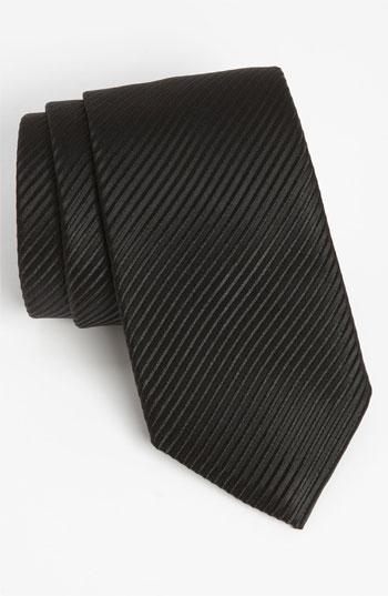 Men's David Donahue Woven Silk Tie, Size X-long - Black