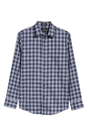 Men's Nordstrom Men's Shop Regular Fit Non-iron Check Sport Shirt, Size - Blue