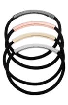L. Erickson Set Of 4 Ponytail Holders, Size - Black