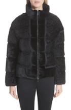 Women's Moncler Labbe Velvet Puffer Coat - Black
