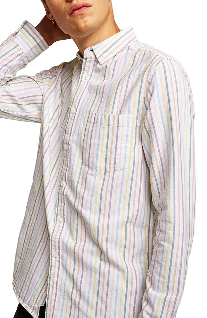 Men's Topman Classic Stripe Shirt, Size - White
