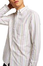 Men's Topman Classic Stripe Shirt, Size - White