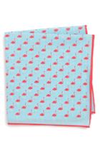 Men's Southern Tide Fenwick Flamingo Cotton & Silk Pocket Square