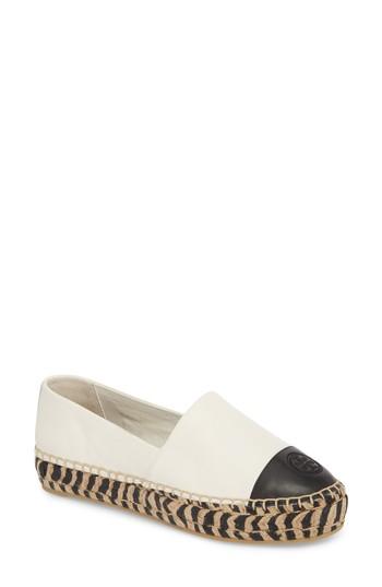 Women's Tory Burch Colorblock Platform Espadrille M - White