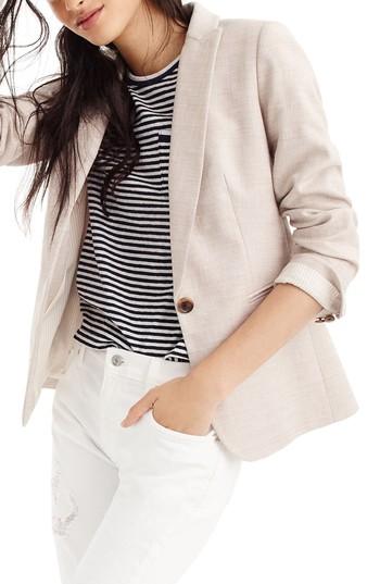 Women's J.crew Parke Stretch Linen Blend Blazer