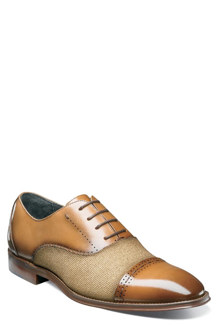 Men's Stacy Adams Barrington Cap Toe Oxford .5 M - Brown