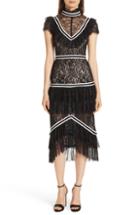 Women's Alice + Olivia Enid Ruffled Velvet Minidress