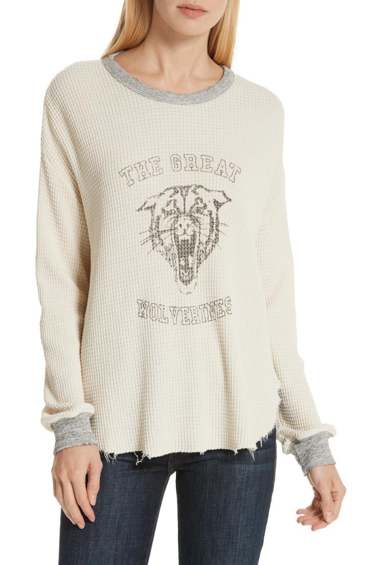 Women's The Great. The Circle Thermal Tee - White