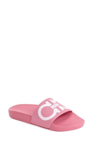 Women's Salvatore Ferragamo 'groove' Slide Sandal B - Pink