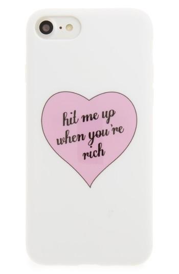 Velvet Caviar Hit Me Up When You're Rich Iphone 7 Case - White