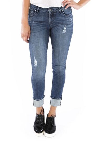 Women's Kut From The Kloth Catherine Wide Cuff Boyfriend Jeans - Blue