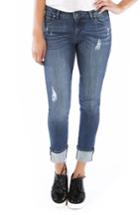 Women's Kut From The Kloth Catherine Wide Cuff Boyfriend Jeans - Blue