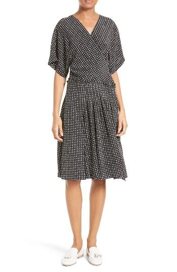Women's Diane Von Furstenberg Polka Dot Silk D-ring Wrap Dress