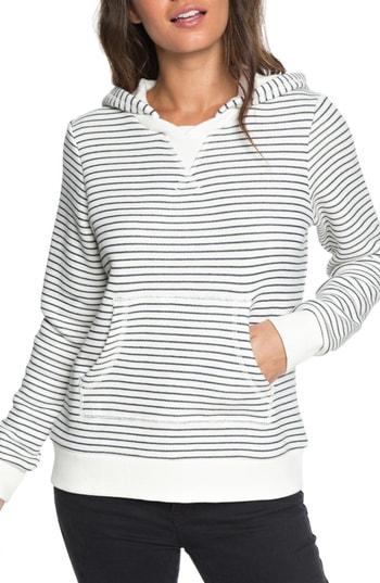 Women's Roxy Prairie Rose Stripe Hoodie - White