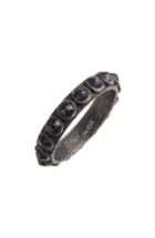Women's Armenta New World Black Spinel Sterling Silver Stackable Ring