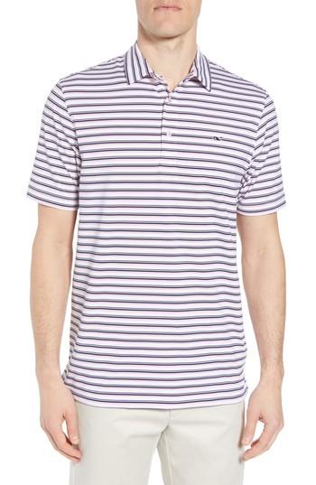 Men's Vineyard Vines Sankaty Stripe Performance Polo - White