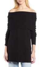 Women's Halogen Convertible Neck Sweater, Size - Black