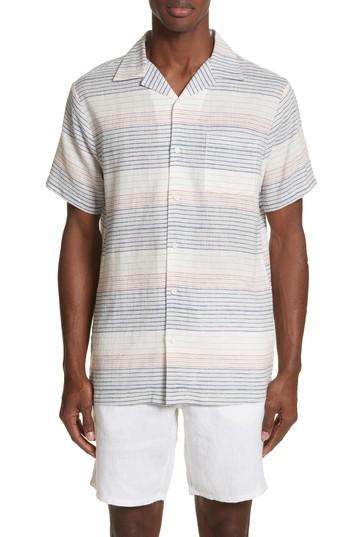 Men's Onia Americana Stripe Woven Camp Shirt - None