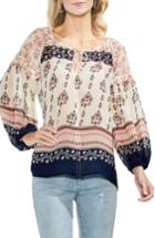 Women's Vince Camuto Wildflower Print Peasant Blouse, Size - Ivory