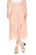 Women's Sandro Lace Midi Skirt - Pink