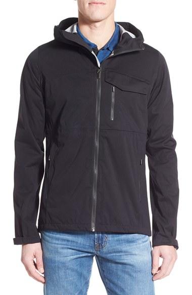 Men's Nau 'rebound' Regular Fit Zip Hooded Jacket - Black