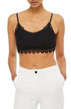 Women's Topshop Crochet Bralette Us (fits Like 0) - Black