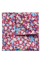 Men's Eton Floral Silk Pocket Square, Size - Red