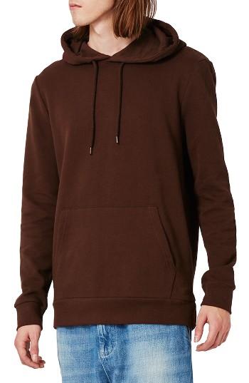 Men's Topman Classic Fit Cotton Hoodie - Brown