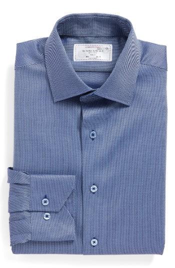 Men's Lorenzo Uomo Trim Fit Solid Dress Shirt .5 34 - Blue