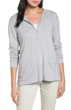 Women's Eileen Fisher Organic Cotton Hoodie, Size - Grey