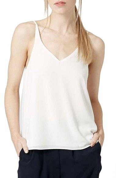 Women's Topshop V-neck Camisole Us (fits Like 0) - White