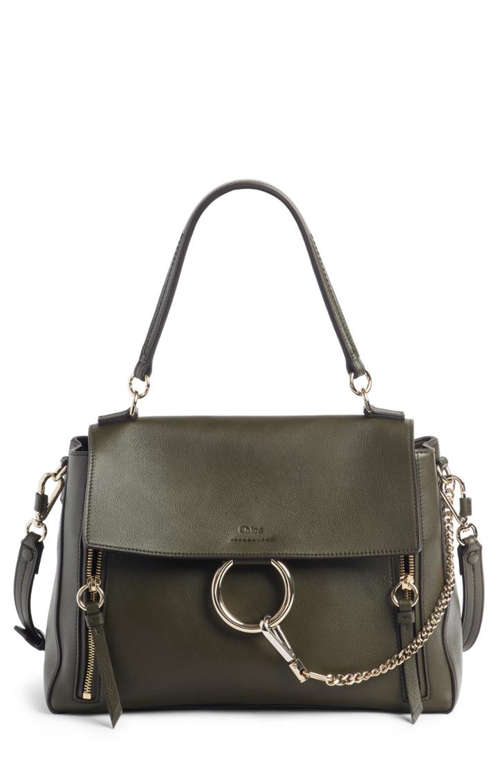 Chloe Medium Faye Leather Shoulder Bag - Green