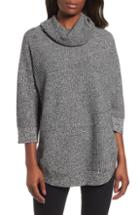 Women's Chaus Cowl Neck Shirttail Hem Sweater - Black
