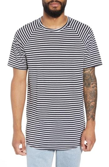 Men's The Rail Striped Longline T-shirt - White