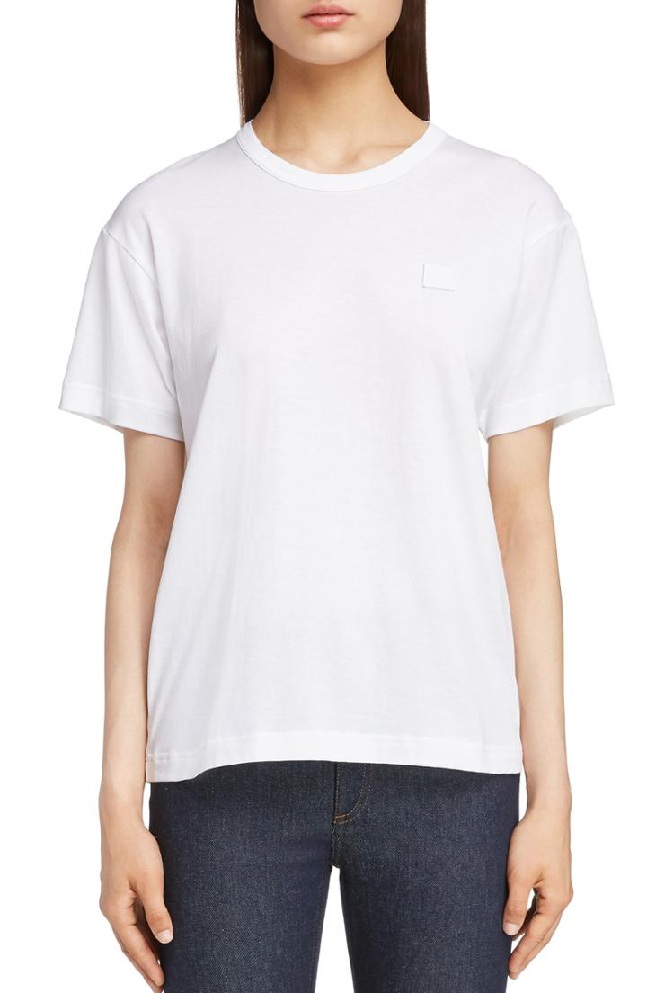Women's Acne Studios Ellison Face Tee, Size - White