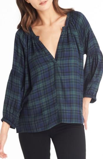 Women's Michael Stars Split Neckline Top - Blue