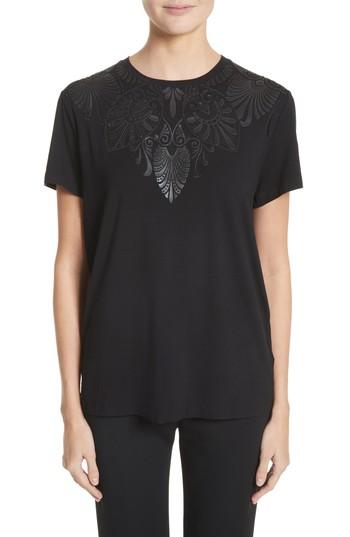 Women's Versace Beaded Jersey Tee Us / 52 It - Black